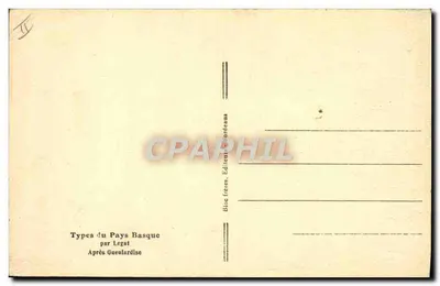 Dois homens no bar — cena de vida — Types du Pays Basque por Legat, editor Gueulard — Verso