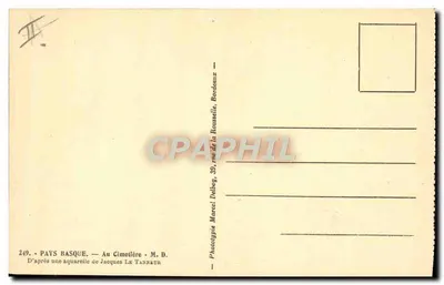 País Basco — No Cemitério — Marcel Delbouy, Bordeaux — Verso