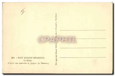 Pays Basque Espanhol — O Retorno — Heliógrava de Marcel Delbory, 19 Rue de la Roussette, Bordeaux — Verso