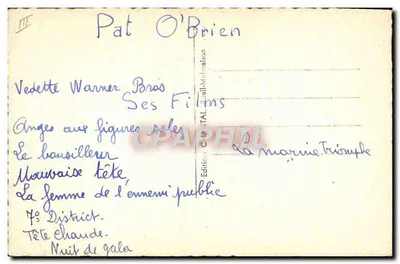 Pat O'Brien — amerykański aktor — Warner Bros — Rewers