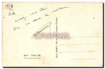 Moderne ansichtkaart Toulon Panoramische Uitzicht — Achterkant