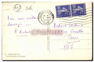 Toulon (Var) — Vista Geral da Baía — Les Éditions Mar. 5. Ed Sainte-Marie — Verso