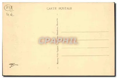 Marsylija — La Canebière — widok ulicy z łodziami i budynkami — Wydawnictwo 'La Cigogne' — Rewers