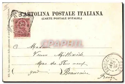 Papież Léon XIII — Piazza San Pietro — Italian postcard — Rewers