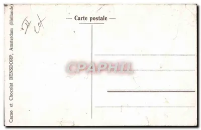 Jeunes Hollandais — scène de campagne — éditeur Cacao et Chocolat BENS DORP — Verso