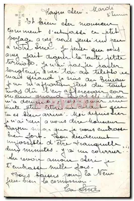 Petite fille avec un chien — scène de rue avec voiture — éditeur non visible — Rewers