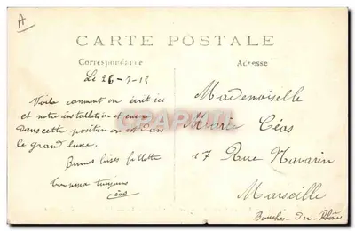 Żołnierz piszący list do rodziny — Wojna 1914-15 — J. C. Paris — Rewers