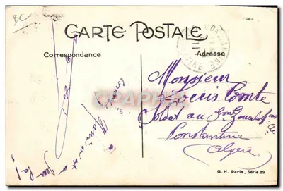 Kobieta w stroju scenicznym — karikatura — G.H. Paris, seria 29 — Rewers