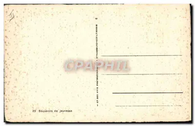 Dois camponeses em conversa — desenho de F. Huyggen — série 'Souvenirs de jeunesse' n°23 — Verso