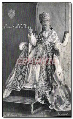 Pius X — Retrato em traje pontifical — Editor: Fot. Soupiss, n° 3112