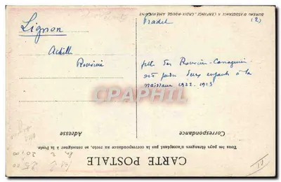 Bebê diante de uma grande planta — desenho de R. Blin d'Herme — edição G. G. B. N° 824 — Verso