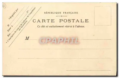 Saint-Galmier - Fonte Badoit — Illustrazione della regina che offre l'acqua Badoit a un cavaliere — Tipografia J. Le Knaff, Stettienne — Verso