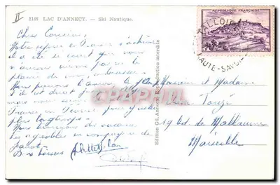 Jezioro Annecy — Wodny narciarstwo — Wydawnictwo Gil, Annecy, nr 1148 — Rewers