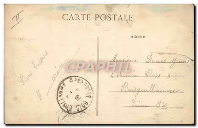 Stara pocztówka Statek parowóz Dieppe Steamer Versailles — Rewers