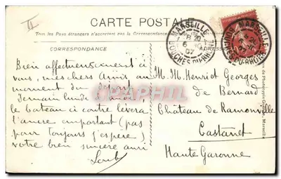 Cie G.G. Transatlantique — Miasto Neapolu — n° 323 — Rewers