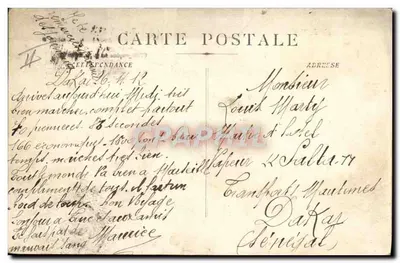 S.S. « VALDIVIA » — Cie Générale des Transports Maritimes — Grimaud & Cie, 11 Rue Mazenod, Marseille — Verso