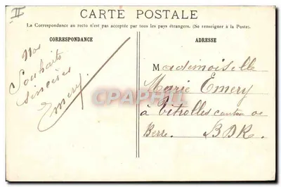 Kobieta w kapeluszu — dekor kwiatowy i ptaki — M.F. PARIS — Rewers