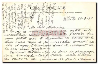 Marguerite — Bonne Fête — Ilustrowana kartka pocztowa — Rewers