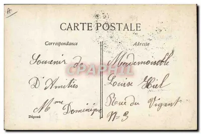 Kobieta trzymająca bukiet kwiatów — Wenus, nr 516 — Marseille, 24 września 1908 — Rewers