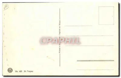 Porto de Saint-Tropez — vista do cais e barcos — H. E. Waagter, editor STF, n° 493 — Verso