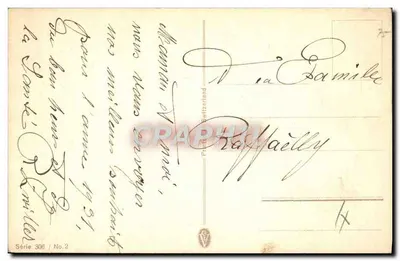 Bouquet de pinos y flores — Buen Año — A. Wogney — Reverso
