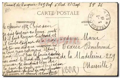 Soldados Alemães em Luneville — Guerra 1914-1915 — Luneville-Photo, P. Ma, 49, Pl. de l'Église — Verso