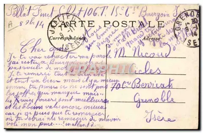 Infantería francesa defendiendo la vía férrea — 1914 — E.M. n°234 — Reverso