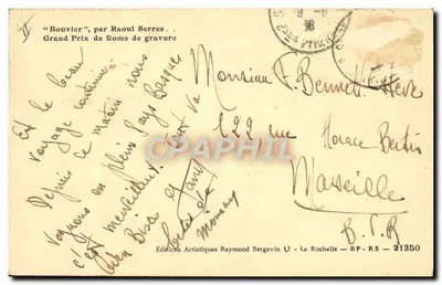 Bouvier — Raoul Ferry — Éditions Artistiques Raymond Bergevin — Verso