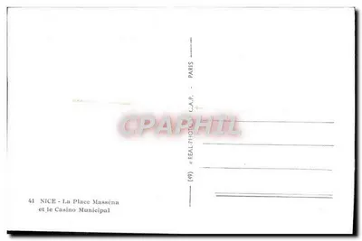 Nice - Plac Masséna i Kasyno Miejskie — C.A.P. Paris, n°41 — Rewers