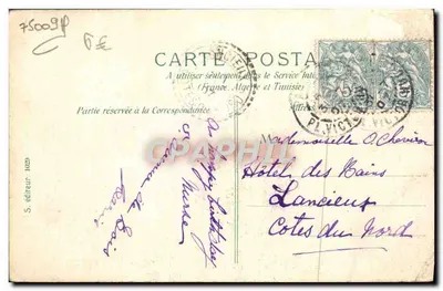 Cartolina d'epoca Parigi Les Halles Saint Eustache — Verso