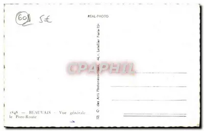 Beauvais — Ogólny widok mostu drogowego — C. des Arts Photomécaniques, Paryż — Rewers