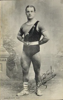 Homer Valtonf — atleta em traje de luta — Leveng & Cottin Lyon