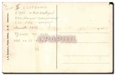Rotterdam — Porto com os transatlânticos S.S. De Sloterdijk H.A.L. e S.S. De Rijndam H.A.L. — J.H. Schaefer, Platinotype Edition, R. 23 — Verso