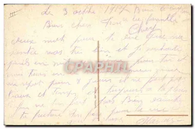 Groupe de cyclistes — défilé militaire à Manchy — éditeur G. DE LA GARENNE — Verso