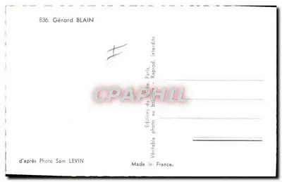 Gérard BLAIN — uśmiechnięty portret — Wydawnictwo Glob, Paryż, nr 836 — Rewers