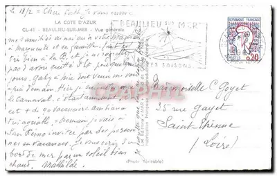 Beaulieu-sur-Mer — widok ogólny — Wydawnictwo Francuskie — Rewers