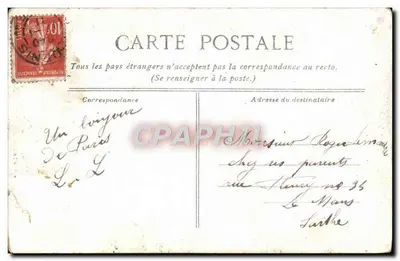 Bilhete postal antigo Paris Estátua da República — Verso