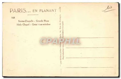 Sainte-Chapelle — Grande Rose — Éditions d'Art YVON — Verso