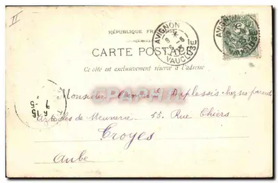 Avignon - Plac św. Marcina — Grupa "Lutrzycy" autorstwa Charpentiera — Fototypia E. Lacroix, Marsylia — Rewers