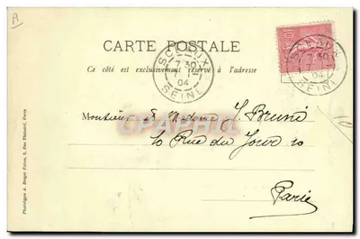 Lycée Lakanaï - Recreação no parque — Sceaux, 8 de janeiro de 1904 — Fotógrafo A. Broget Frères, Sceaux — Verso