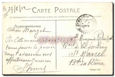 CETTE — Os Docks da Compagnie Transatlantique — Filippi, editor — Verso