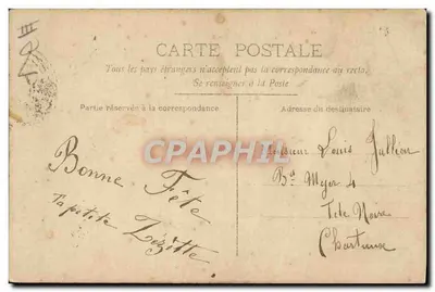 Mężczyzna w stroju — portret z tablicą 'LOUIS' — CIRCS n°4386 — Rewers
