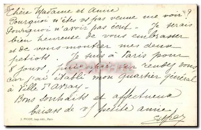Dois crianças em uma floresta nevada — Boa Ano 1918 — S. Patory, série 'Zona' — Verso