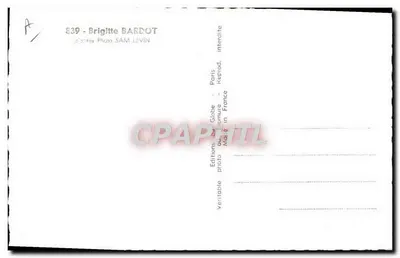 Brigitte Bardot — portret — Editions photo Globe, n°839 — Rewers