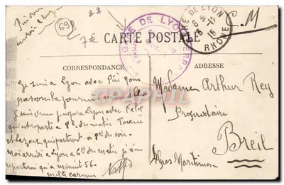 LYON - Pátio Bellecour, uma das mais belas da Europa — AUBS, EDITOR, N° 5156 — Verso