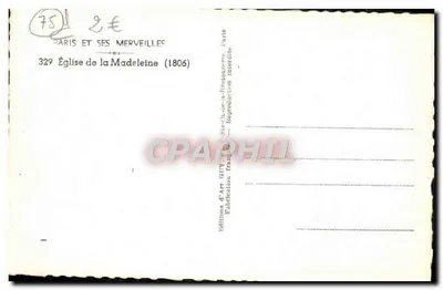 Chiesa della Madeleine — Parigi — Edizioni d'Art Guy — Verso