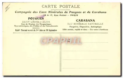 Pouguès-les-Eaux — Het Thermal Instituut en het Splendid Hotel — Compagnie des Eaux Minérales de Pouguès et de Carabana — Achterkant