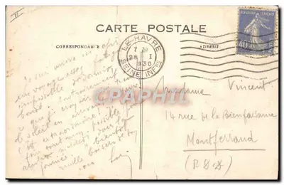 Le Havre — Transatlantique wychodzący z portu — G. F., Le Havre, n°143 — Rewers