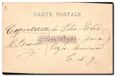 Karykaturalny postać w cygarecie — wydawca nieznany — znak pocztowy i pieczęć z 1906 roku — Rewers