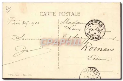 Mulher com chapéu de palha decorado com rosas — Sorriso de Paris — H. Raïttod, Paris — Verso